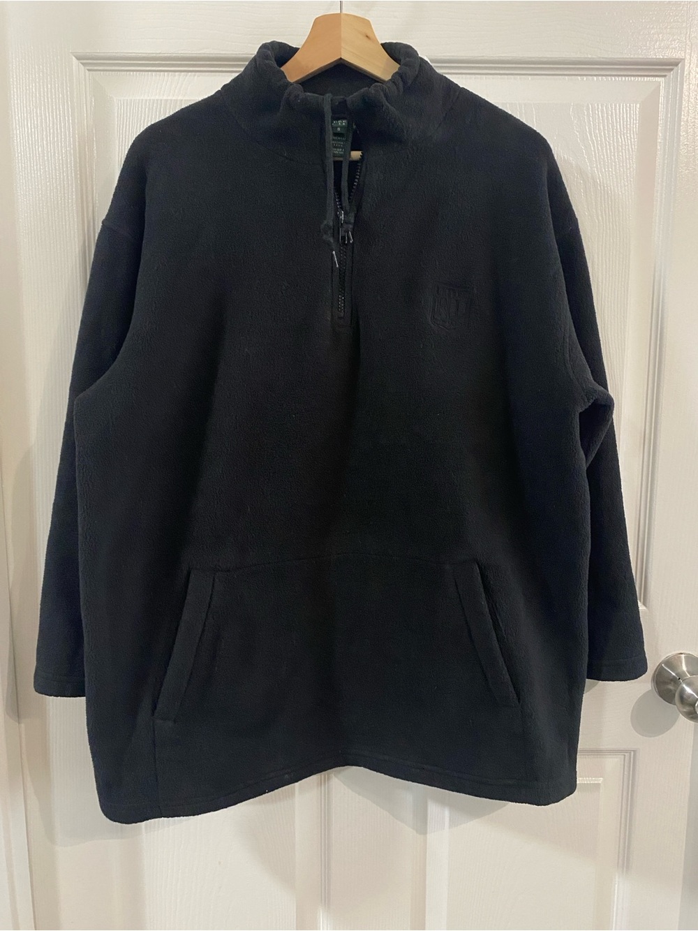 LRL WMNS S Black QuarterZip Fleece Pullover Vintage Y2K 90’s